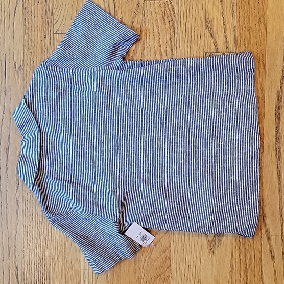 BNWT 4T Grey Striped Button Up Shirt - Picture 4 of 5